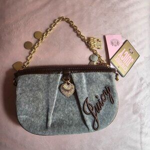 Vintage Juicy Couture Y2k Small Velour Mini Purse Bag 2000's
